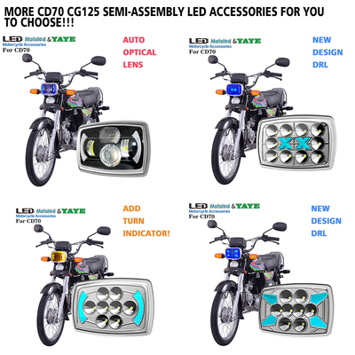 CD70 CJ125 Motorcycle LED Headlight with DRL and Turn Signal