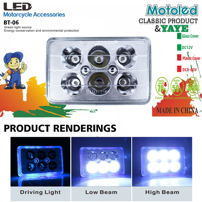 YAYE CG125 LED Headlight 6 Chip DC12V White Blue DRL Motorcycle Light