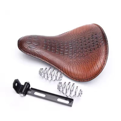 Brown Crocodile Leather Custom Motorcycle Saddle Seat Sproteggerci Electronic Bike Cover for Chopper Bobber Motorcycles