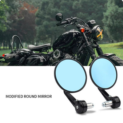 Blue Large Circular Handle Mirror 22MM Motorcycle Rearview Mirror Motorcycle Universal Accessories Motorcycle Modification Parts